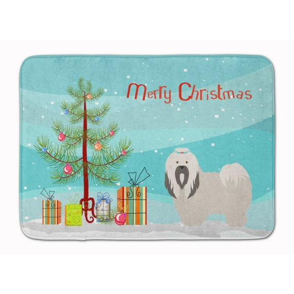 Lhasa Apso Christmas Machine Washable Memory Foam Mat