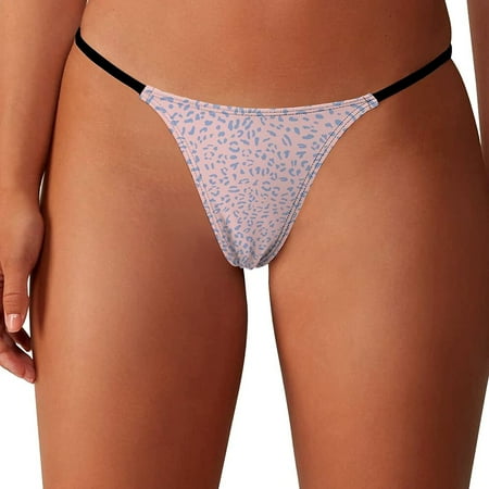 

Rose Pink Leopard Women s G-String Thongs Low Rise Hipster Underwear Stretch T-Back Panties