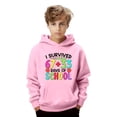 thumbnail image 2 of IWRICH Girls Boys I Survive 100 Days of School Hoodie Cute Funny Printed Hooded Sweatshrits Long Sleeve Tops,Size 2-13 Years Pink 120, 2 of 4