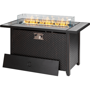 Best Choice Products 42in Fire Pit Table 50,000 Btu Rectangular Steel Gas W/ Storage, Cover