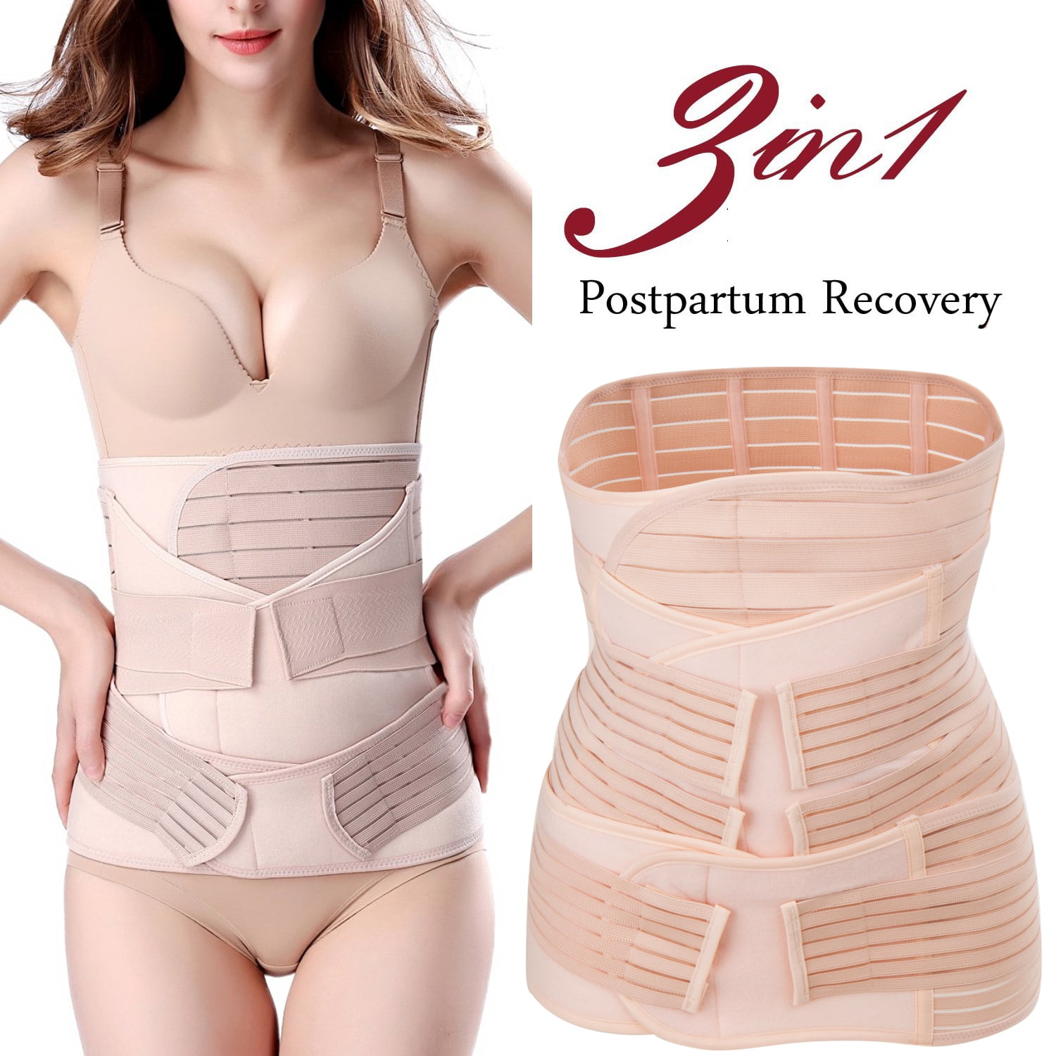 3 in 1 Postpartum Support-Recovery Belly/waist/pelvis Belt Wrap Body Shapewear