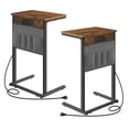 thumbnail image 1 of Mesa auxiliar en forma de C HOOBRO, juego de 2 con estación de carga de 28 pulgadas, 1 of 9