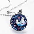 thumbnail image 2 of Peace Dove Glass Circular Pendant Necklace - Stylish Necklace for Women, 2 of 5