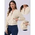thumbnail image 2 of DARING DIVA Stand Collar Zip Up Biker Moto Bomber Jackets XS Beige, 2 of 6