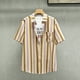 thumbnail image 3 of Camisas Para Hombre Manga Corta Moda de verano para hombre Casual Hawaiianss Imprimir Seaside Beach Solapa Botón Camiseta Camisa de manga corta Camisa Ropa de playa (Yellow, L), 3 of 4