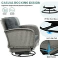 thumbnail image 4 of 3pcs Patio Furniture Set on Sale, Rattan Outdoor Conversation Set of 2, Patio Bistro Set w/ 360° Swivel Rocking Chairs & Table, Gray Thickened Cushions, 4 of 10