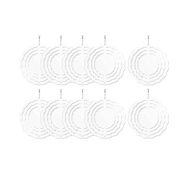 10Pcs 3 Inch Sublimation Wind Spinner Blanks 3D Wind Spinners Hanging Wind Spinners for Indoor Outdoor Garden Decoration