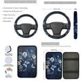 thumbnail image 3 of Jeiento Butterfly 13 PCS Car Seat Cover Full Set Car Front Rear Seat Covers Steering Wheel Cover Key Chain Chapstick Car Coasters Seat Belt Pads Flower Automobile Accessory Interior Decor, 3 of 8
