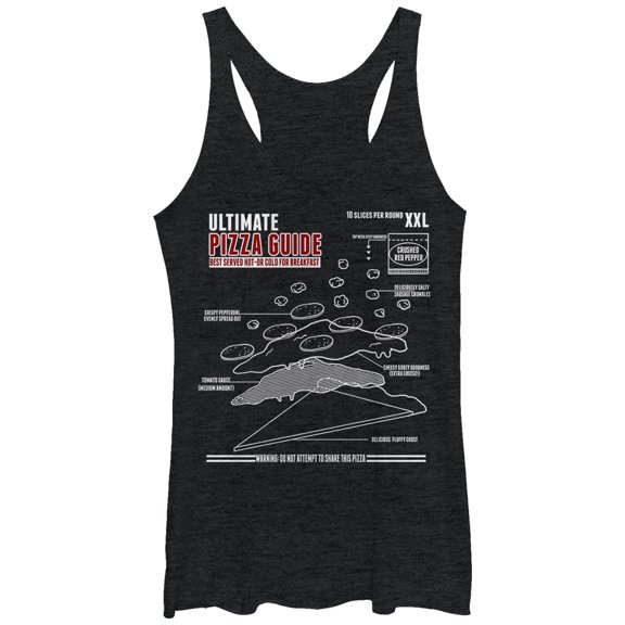 Women's Lost Gods Pizza Guide  Racerback Tank Top Black Heather Large