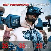MAXFIND FF Belt Electric Skateboard for Adults, 25 Mile Electric Longboard with Remote, Fast Swap Battery, Black