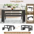 thumbnail image 4 of EUROCO 3-Piece Dining Table Set for 4, 60" Wood Kitchen Room Table Set with 2 Benches,Space-Saving Design for Apartment, Small Space and Breakfast Nook,Espresso, 4 of 8