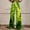 GN2, variant on Hight Waist Wide Leg Pants for Women Leaves Printed Casual Baggy Pant Stretchy Tummy Control Straight Leg Pants Trendy for Women Green M