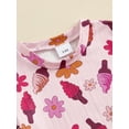 thumbnail image 6 of Nygoyerh Toddler Baby Girls Summer 2Pcs Outfits Flower Ice Cream Print Short Sleeve T-shirt with Shorts 6M 12M 18M 24M 3T 4T Kids Cute Short Pants Sets, 6 of 9