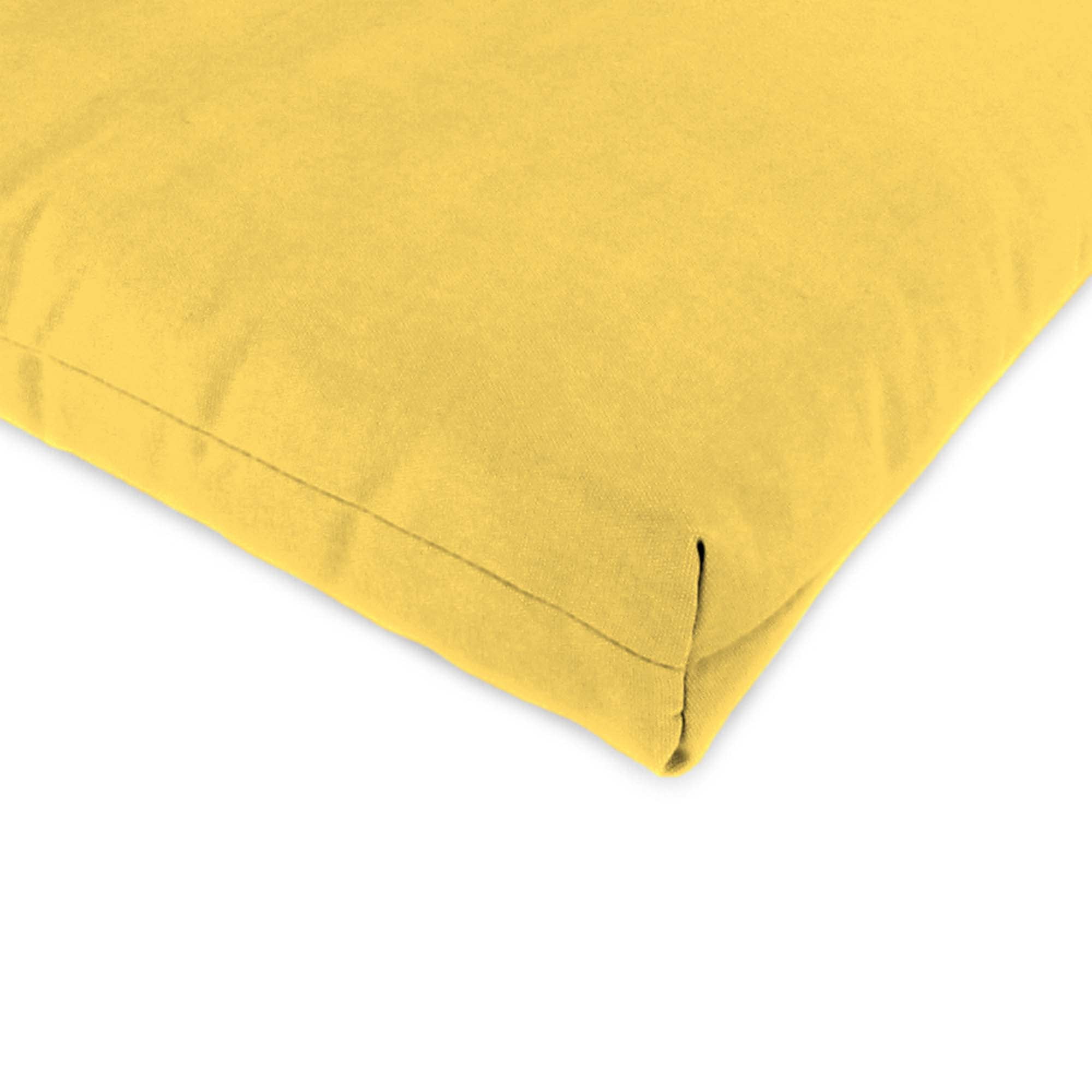 Jordan Manufacturing 44" x 22" Sunray Yellow Solid Rectangular Outdoor Chair Cushion with Ties and Hanger Loop