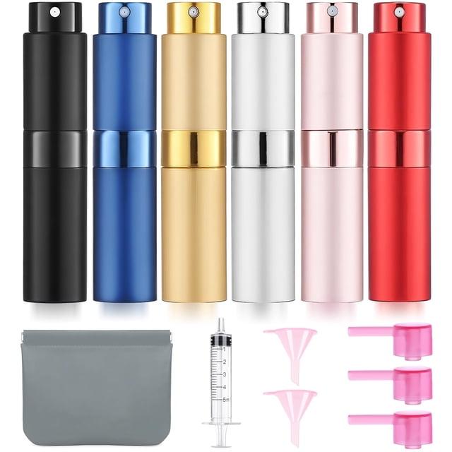 Atomizador de perfume DPLASKA, botella de aerosol de viaje recargable de 8 ml, 6 unidades