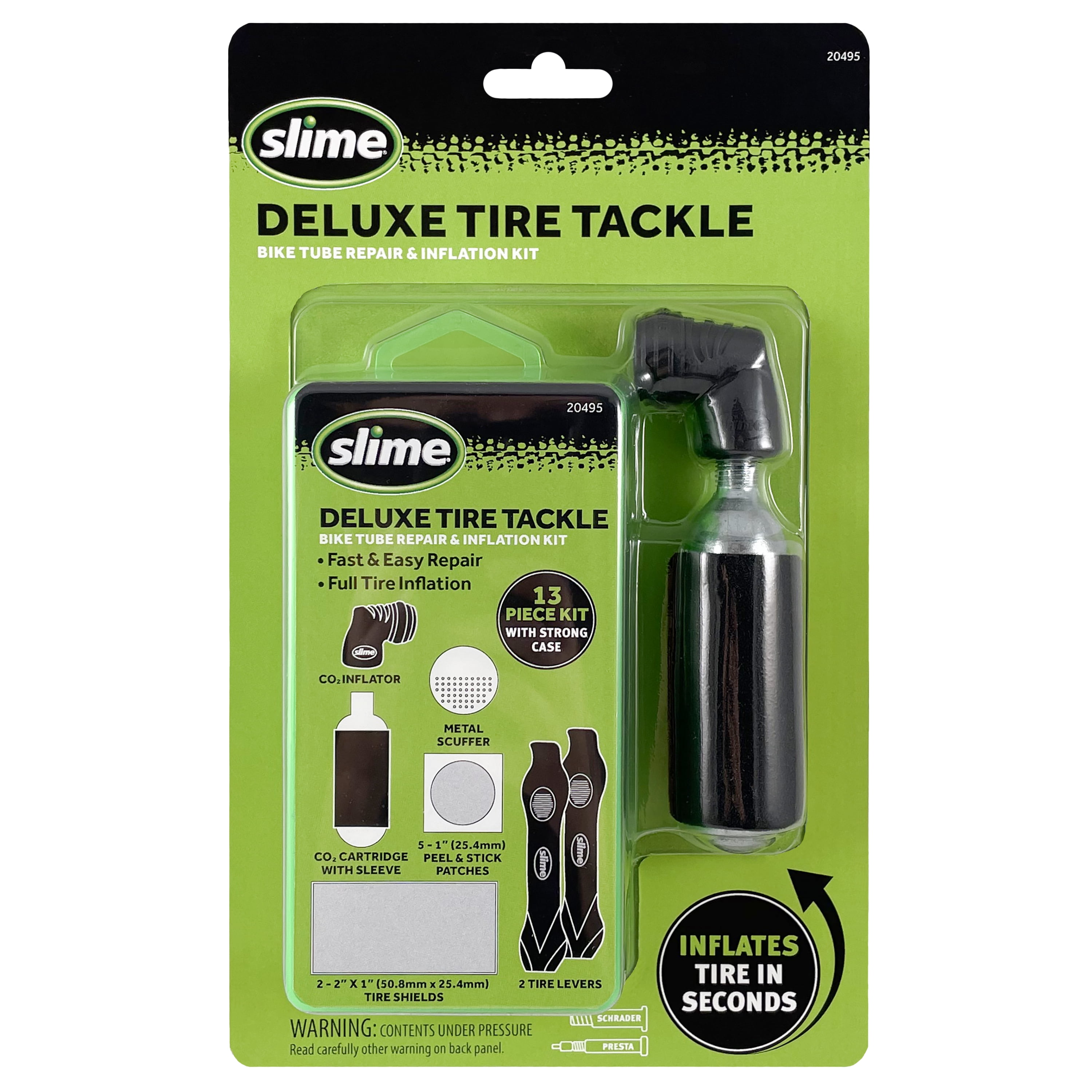 Slime Deluxe Tire Tackle Bike Tube Repair & Inflation Kit - 20495
