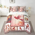 thumbnail image 2 of Erosebridal Red Hummingbird Bedding Sets Queen Size, Folwer Comforter Sets with Sheets, Patchwork Decor, Reversible 7-Piece, 2 of 5