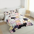 thumbnail image 3 of Manfei Pet Animal Kitten Bedding Comforter Set,Colorful Cartoon Cat Twin Comforter Sets,Pink White Black Bedding Set For Boys Girls,Lightweight Room Decor Reversible,2-Piece, 3 of 8