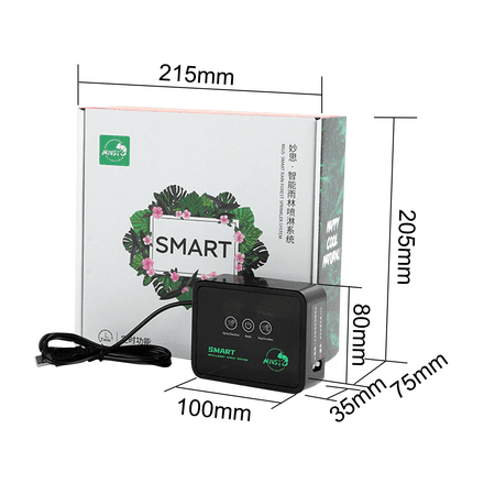 QHTT Reptile Mister Humidifier Rainforest Rainfall Intelligent Spray Maker Sprinkler Kit Black