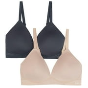 DKNY Wireless Microfiber Plunge Bra (Women's), Ink/Sand (2-Pack)
