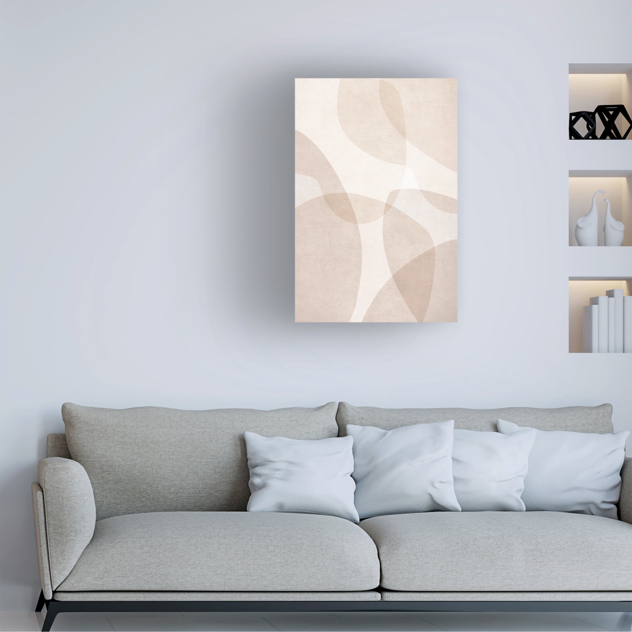 Trademark Fine Art Melloi Art Prints Abstract Beige Geometric Art Canvas Wall Art