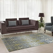 Ladole Rugs Alfalfa Ombre Soft Area Rug Carpet in Silver Gold, (3'11" x 5'7", 120cm x 170cm)