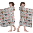thumbnail image 4 of Cute Pitbull Terriers Dog and Flower Hooded Bath Towel，60"x35" for Ages 3 To 12 Kids, Quick Dry Lightweight Soft Microfiber Hood Beach Towel Cover Up for Kids, 4 of 7