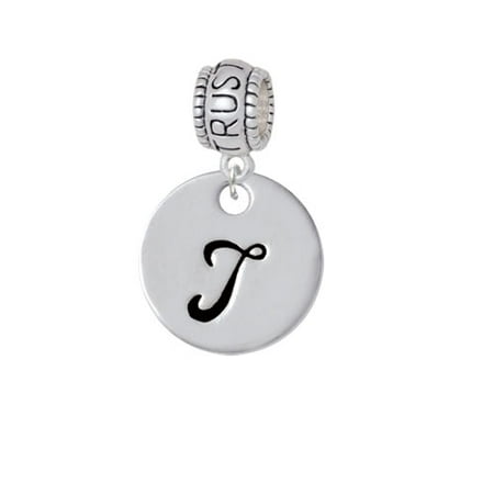 Large Script Letter - T - 3/4'' Disc - Trust In God Charm Bead