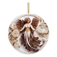 thumbnail image 2 of CSEONE Christmas Tree Decorations, Vintage Plastic Paper-Cut Hanging Decor for Holiday Wreath Mantel, Brown White Classic Pairs European Style Festive Home Decor, Khaki, 2 of 9
