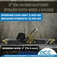 thumbnail image 2 of 10 Pack Heavy Duty 3" x30' Ratchet Strap w/J Hook Flatbed Truck Trailer Tie Down, 2 of 5