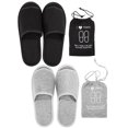 thumbnail image 1 of HAOZAIKEJI Zapatillas portátiles Zapatillas de Spa Planas Plegables Zapatos de Viaje en Vuelo Zapatillas de algodón para huéspedes en casa Zapato de Hotel con Punta Abierta con Bolsa de Almacenamiento, 1 of 5