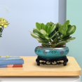thumbnail image 6 of Outdoor Planters Qwtwty Plants Flower Bowl in Water Indoor Chinese Ceramic Bowl Flower Planter with Stand Hydroponic Bonsai Bowl for Office Garden Indoor Outdoor, 6 of 7