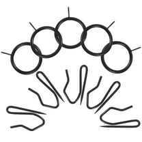 WORGEOUS Spring Curtain Rod Curtain Rings 4.50X3.60X0.50CM Black