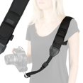 thumbnail image 1 of USA Gear Camera Sling Shoulder Strap with Adjustable Neoprene, Safety Tether, Accessory Pocket, Quick Release Buckle - Compatible with Canon, Nikon, Sony and More DSLR and Mirrorless Cameras (Black), 1 of 4