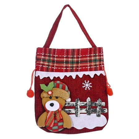 

Christmas Ornament Burlap Bag Creative Old Man Snowman Gift Bag Candy Bag