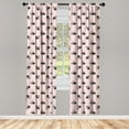 thumbnail image 4 of Ambesonne Scandinavian Window Curtains, Cartoon Style Bees, Each 28" W x 84" L, Pale Pink and Black, 4 of 4