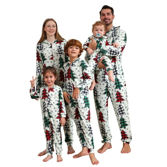 Onlypjs Family Matching Christmas Pajamas Set – Festive Holiday Sleepwear for Women, Men & Couples – Cozy Tree & Snowflake Print