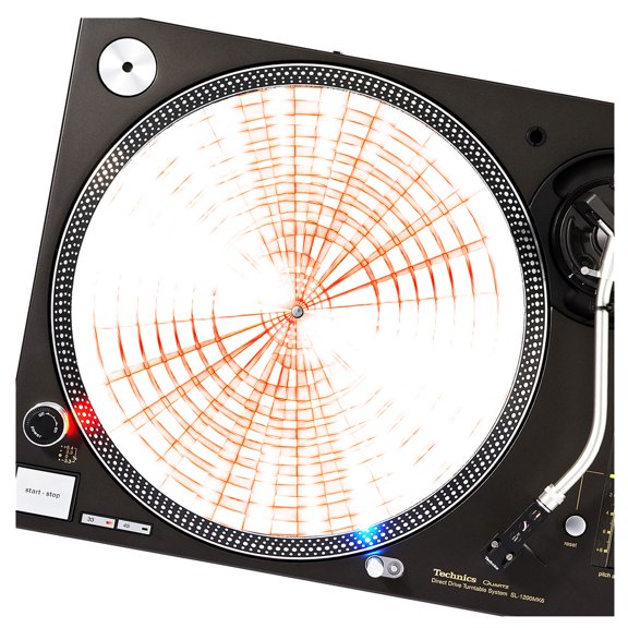 KuzmarK™ 12" DJ Turntable Slipmat - Spokes Spin Orange DJ
