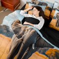 thumbnail image 5 of Erosebridal Elephant Twin Bedding, Savanna Day Bedding Comforter Set, Black Reversible 7 Pieces, 5 of 6