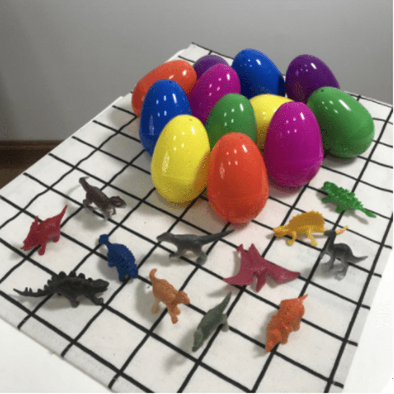4pcs children's dinosaur eggs rotating blind box with flashing LED