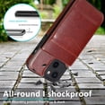 thumbnail image 5 of Leather Wallet Case for iPhone 15 Wallet Case with Credit Card Holder Case for iPhone 15 Case 6.1 inch (Brown), 5 of 11
