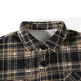 thumbnail image 3 of Makaor Shacket for Mens Fleece Collared Jacket Plaid Big and Tall Button Long Sleeve Coat Soft Fall Winter Outerwear, 3 of 6