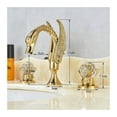 thumbnail image 7 of Golden Bathroom Basin Faucet Sink Tap Polished Gold Bathtub Swan Two Crystal Handwheel Elegant Mixer Tap Widespread, 7 of 7