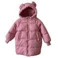 thumbnail image 2 of AUNVITO 2025 Trendy Children's Solid Color Hooded Cotton Jacket With Medium To Long Length And Thick Velvet Zipper Cover, 2 of 3