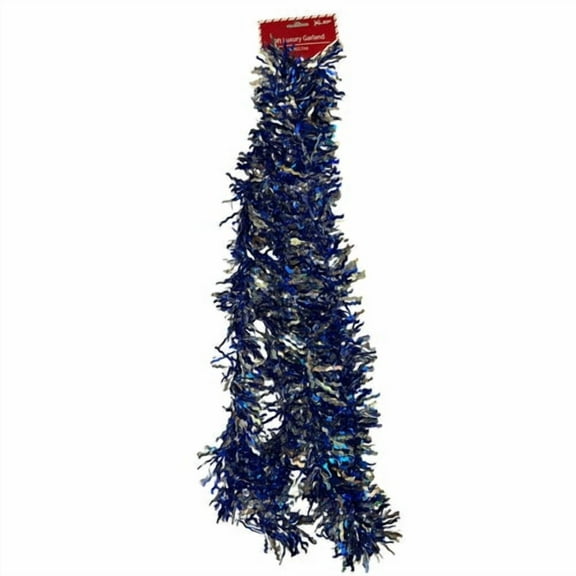 Blue and  Silver  Holographic  Garland  Wavy Cut  3ply