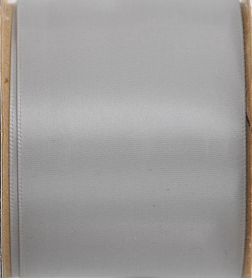 Offray Ribbon, Opal Gray 2 1/4 inch Single Face Satin Polyester Ribbon, 9 feet