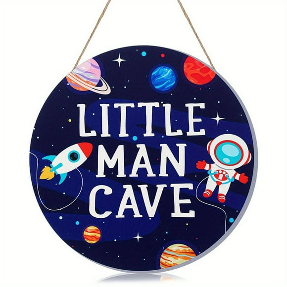 Wgmhea Home Wall Decor Geelin Little Man Wooden Sign, Space Decoration Plaque, Kids Room Wall Art, Boys Bedroom Playroom Home Décor for Toddler and Boys Vintage Decor Clearance