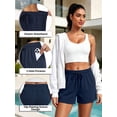 thumbnail image 3 of Cadmus Women's Drawstring Sweat Shorts High Waisted Summer Workout Casual Lounge Shorts with Pockets, 3 of 9