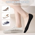 thumbnail image 5 of 12 Pairs No Show Socks Women,Invisible Socks Non Slip Ice Silk Socks Low Cut Liner Seamless Ladies socks,Breathble Light Cotton Bottom Footies Liner Boat Socks for Sneakers Flat Loafer Shoes, 5 of 5