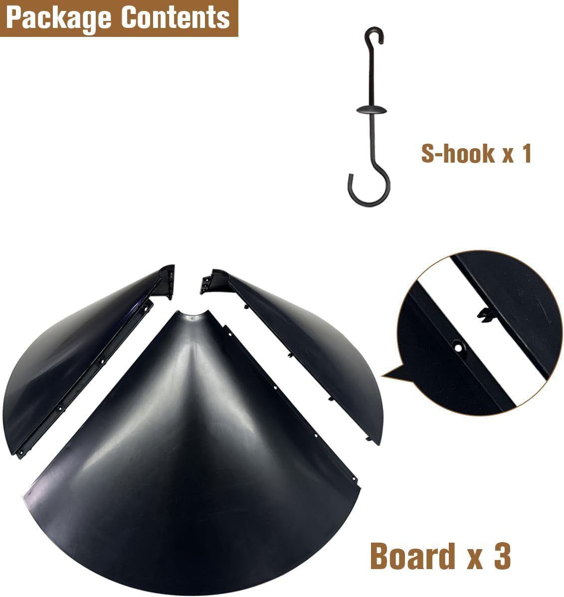 Squirrel Baffle for Bird Feeder Pole, Outside Hanging Mount Bird House Guard for Outdoor Shepherd’s Hook,19 Inch Diameter, 1 Pack